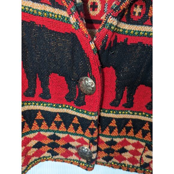 Vintage Painted Pony Cropped Tapestry Animal Print Beaded Jacket One Size Artsy - Picture 3 of 10